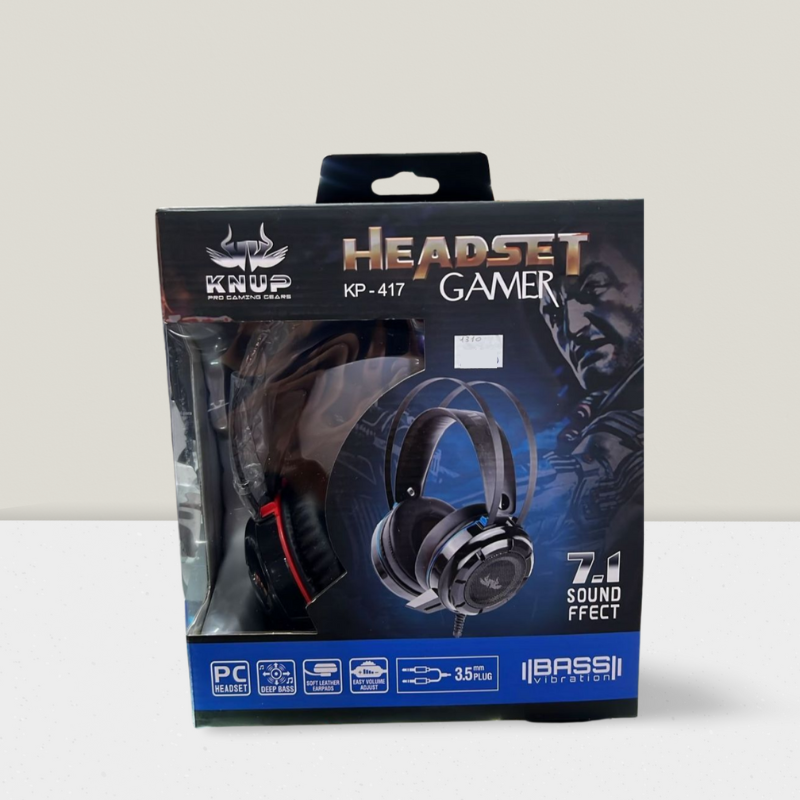 Fone De Ouvido Gamer Knup Kp-417 Preto E Vermelho